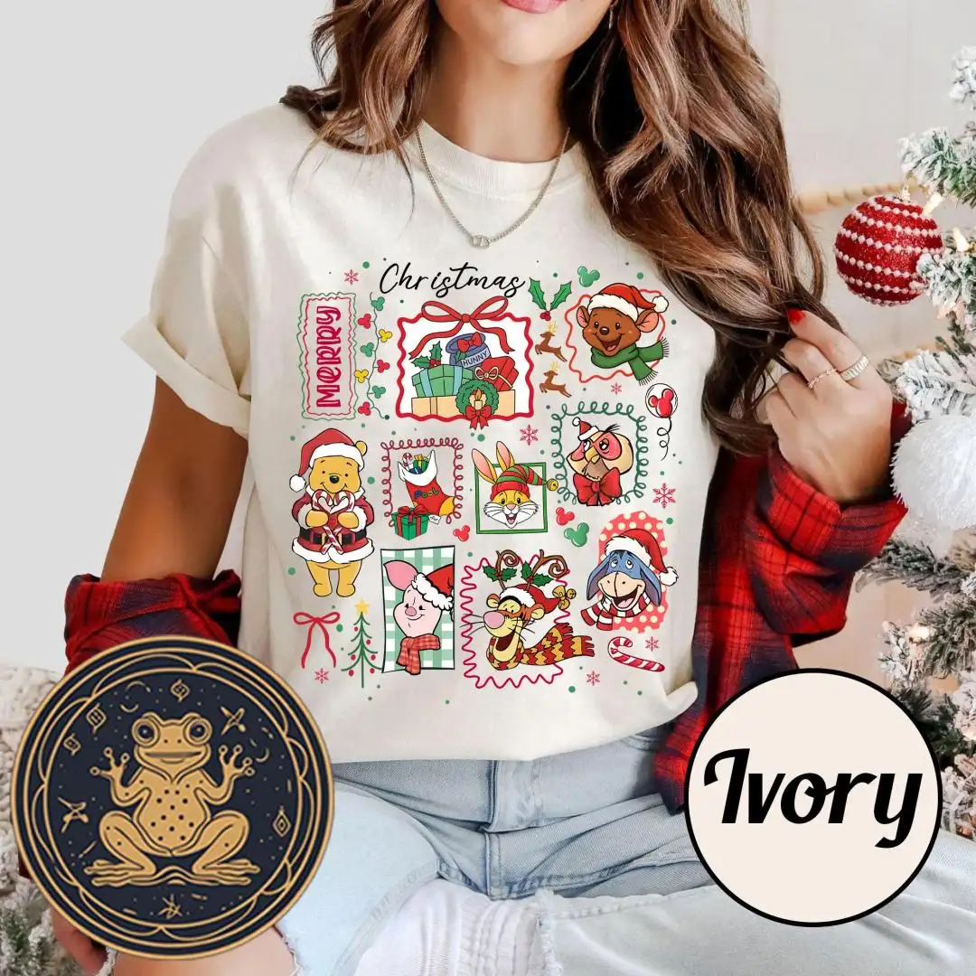 Retro Winnie The Pooh Christmas Shirt Disney Family Gift