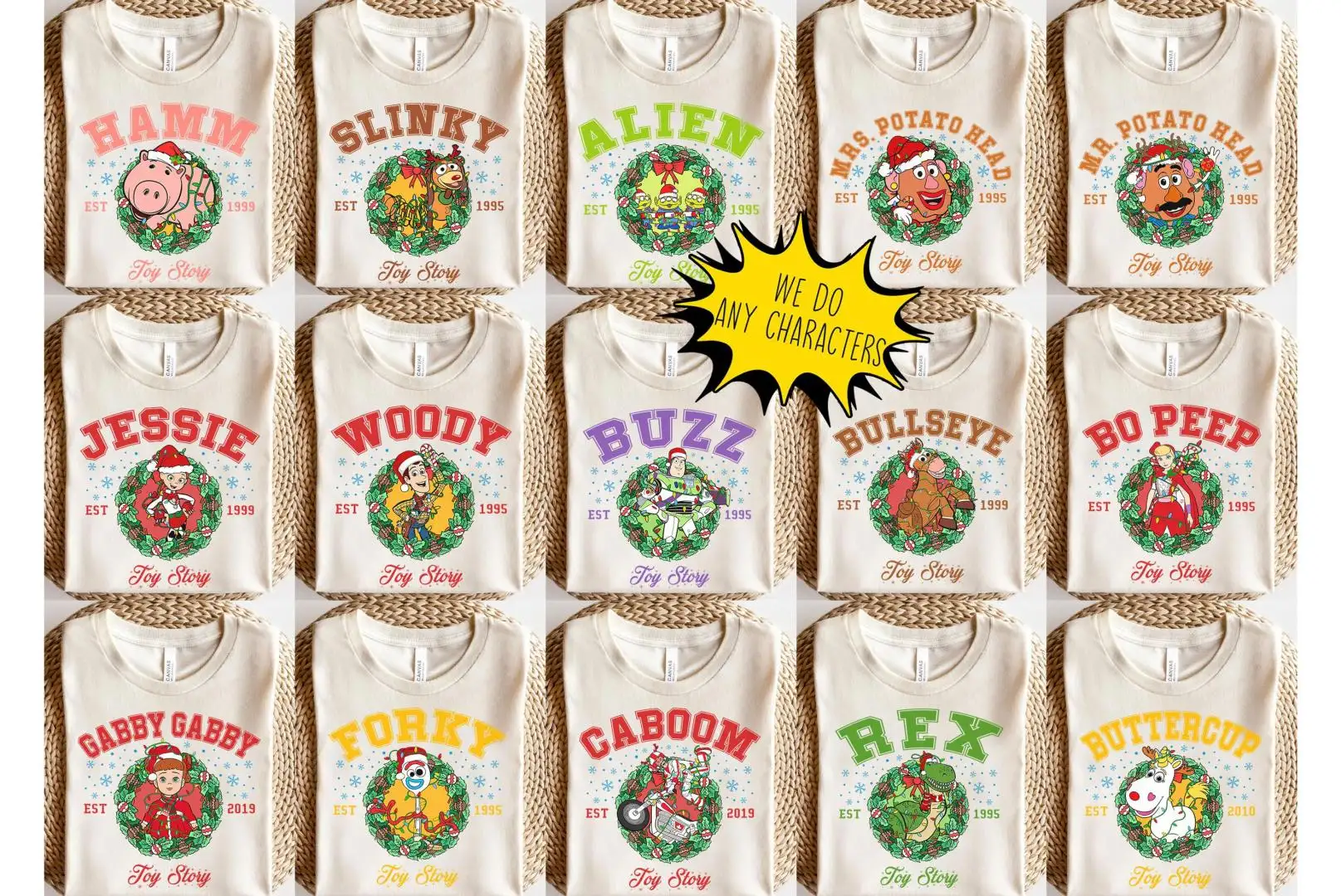 Toy Story Christmas Shirt with Disney Wreath Lights