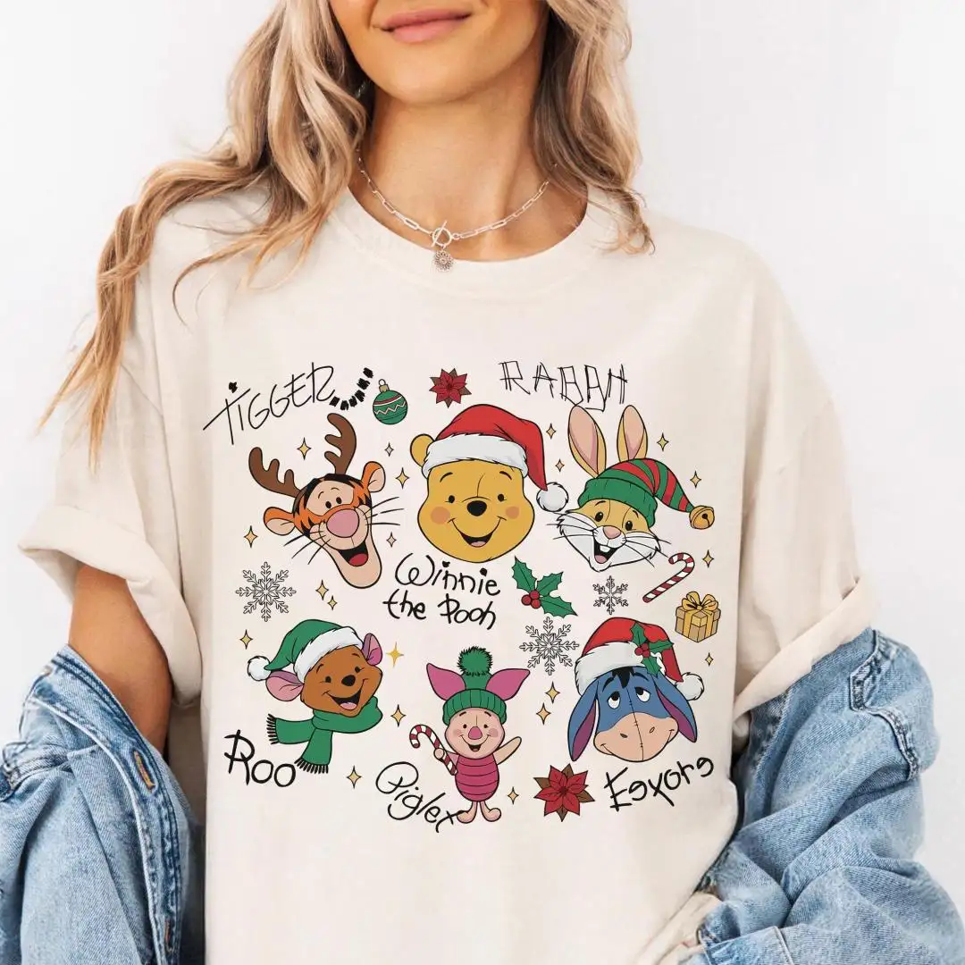 Disney Winnie The Pooh Christmas Shirt Retro Holiday
