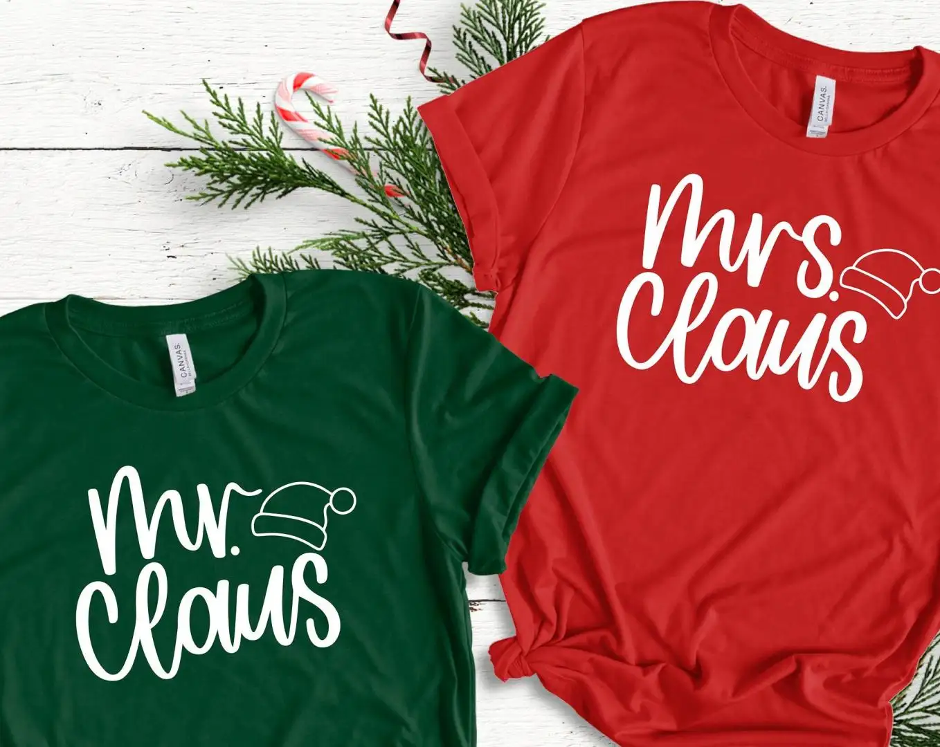 Mr and Mrs Claus Christmas Couple Shirt