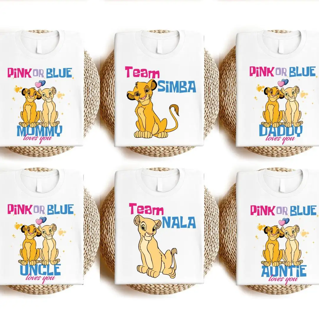 Disney Lion King Gender Reveal Shirt for Simba Nala Party
