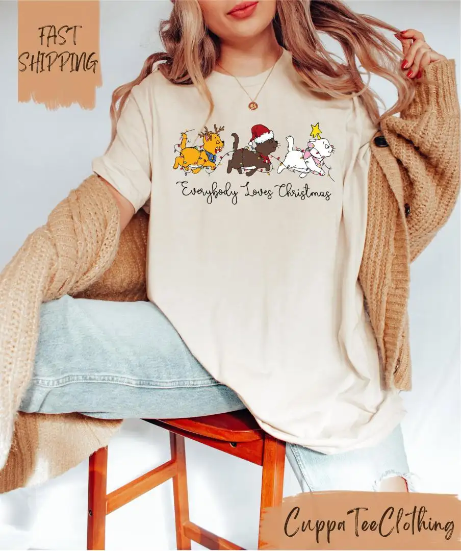 Christmas Cat Shirt for Disney Aristocats Fans