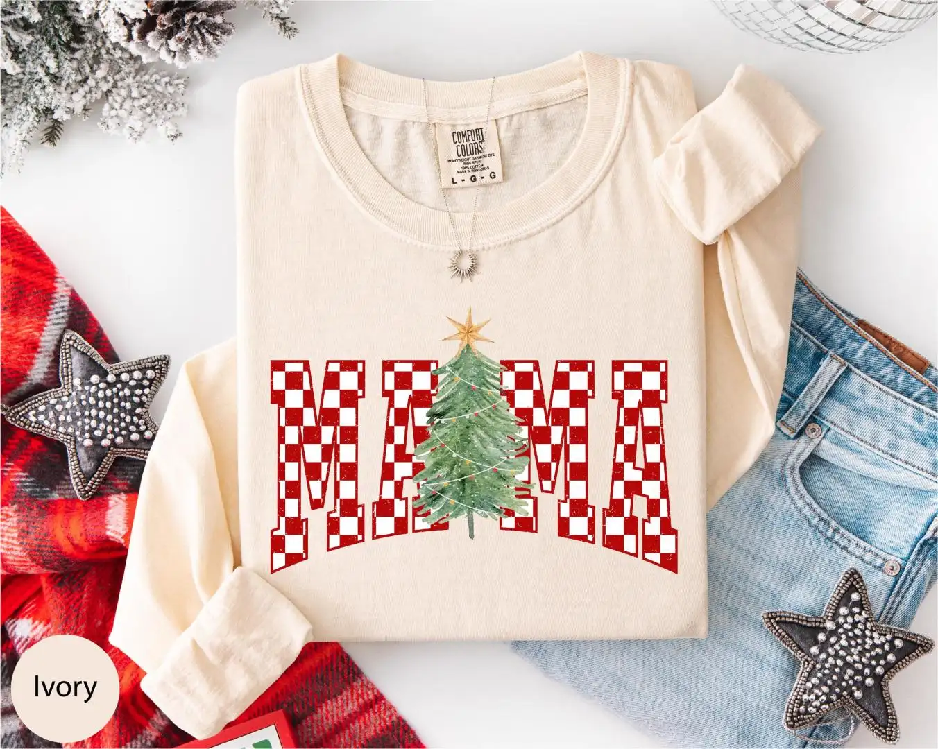 Christmas Tree Shirt for Mom | Holiday Gift Long Sleeve