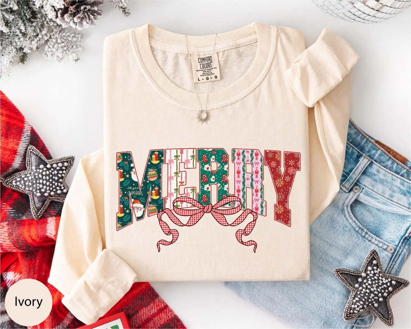 Comfort Colors Holiday Shirt | Christmas Long Sleeve