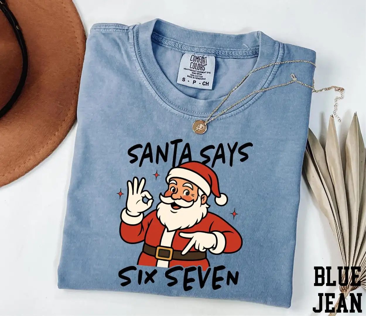 Funny Santa Says Six Seven Christmas Shirt