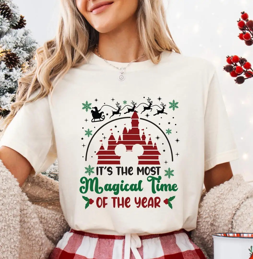 Disneyland Christmas Shirt with Magical Castle Holiday