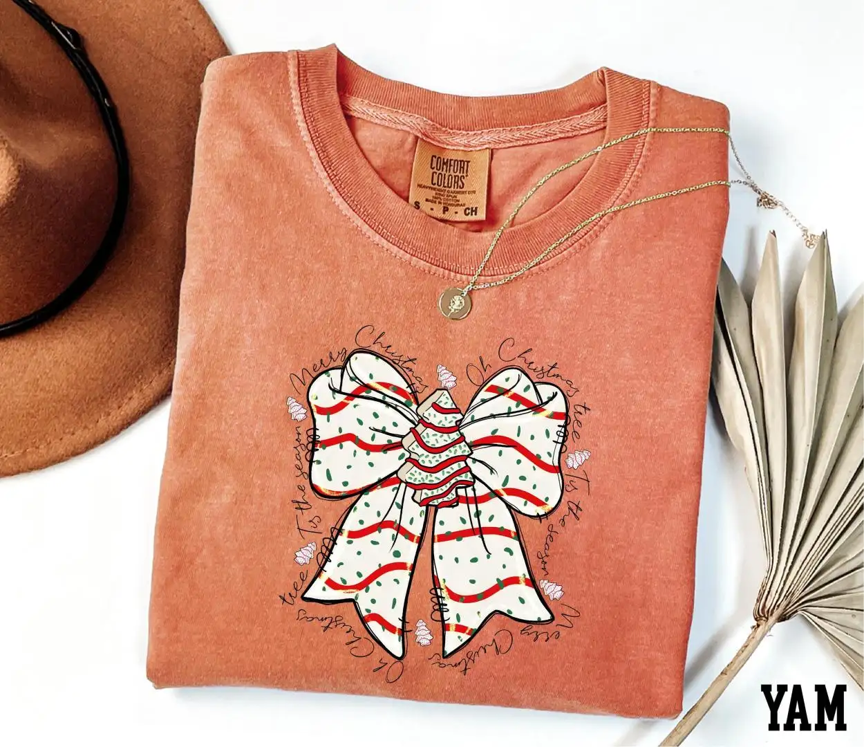 Christmas Tree Cake Bow Shirt for Holiday Season