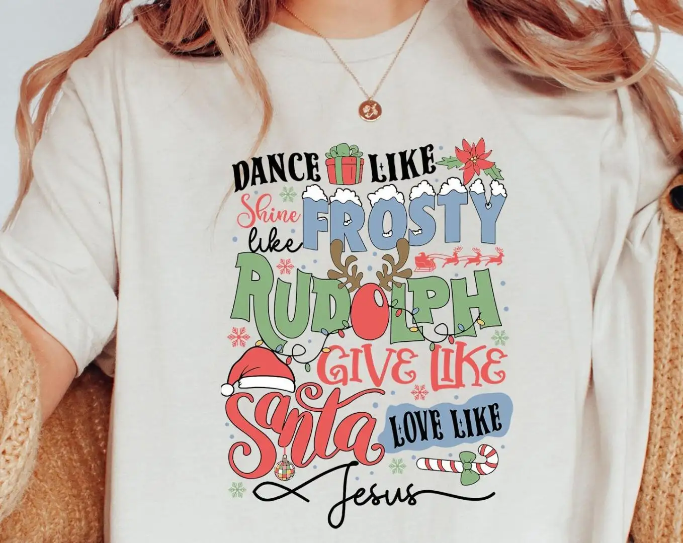 Christmas Shirt with Dance Like Frosty Holiday Message