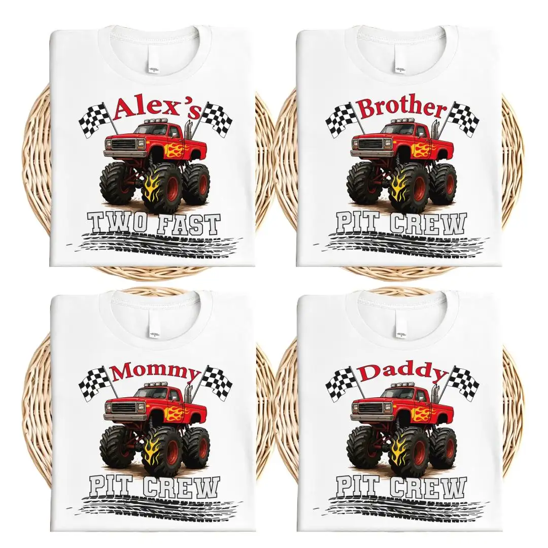 Custom Monster Truck Birthday Shirt for Boys Party