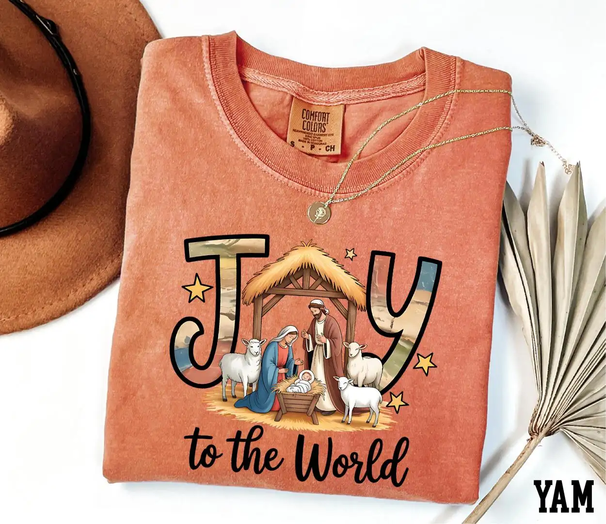 Comfort Colors® Joy to the World Shirt, Christmas Nativity Shirt, Religious Tee, Birth of Jesus Shirt, Jesus Shirt, Faith Based Shirt