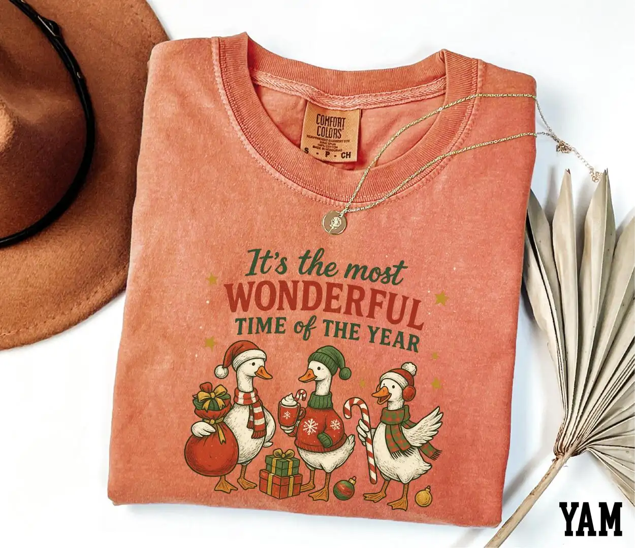 Comfort Colors® It's The Most Wonderful Time of the Year Shirt, Christmas Goose Shirt, Xmas Shirt, Christmas Family Shirt, Jolly Goose Shirt