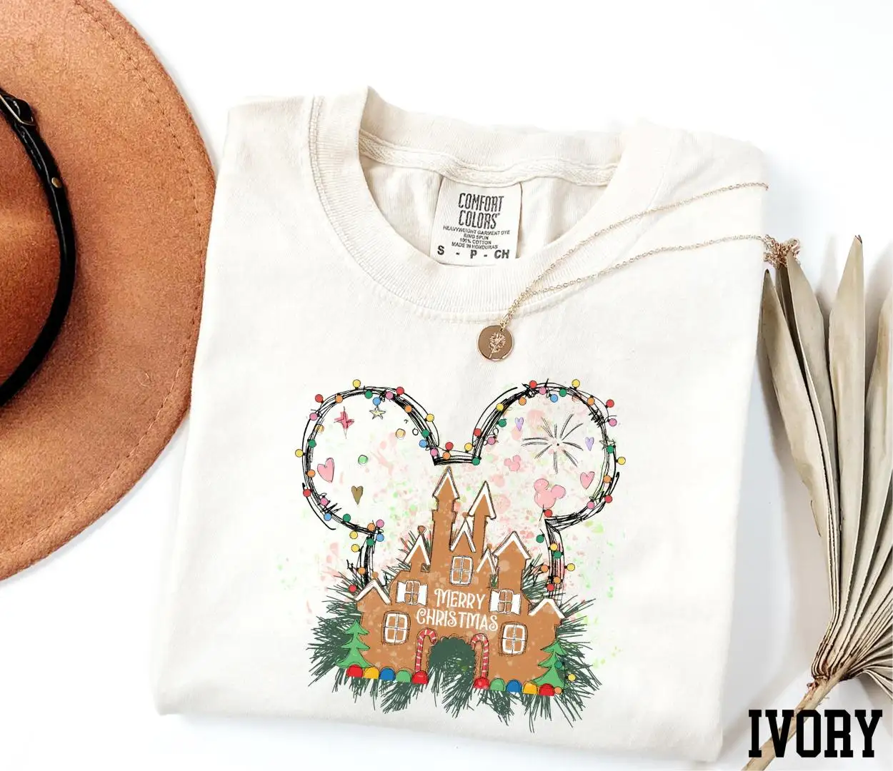 Comfort Colors® Merry Christmas Disney Shirt, Disneyland Christmas Trip Shirt, Magic Kingdom Xmas Shirt, Mickey Christmas Lights Shirt