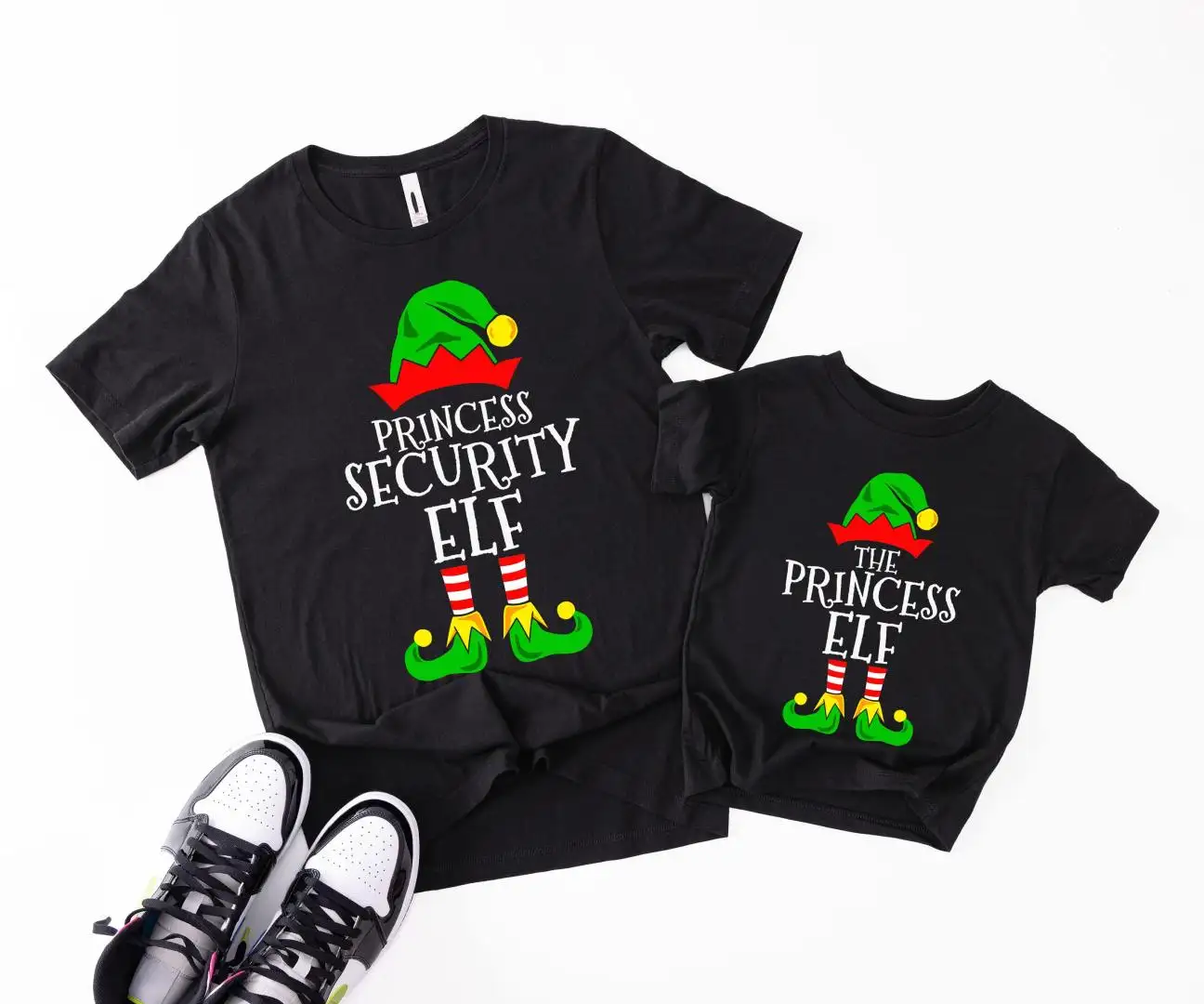 Princess Security Elf T-shirt, Father and Baby Christmas Sweatshirt, Christmas Family Tee, Elf Princess Gift Tee, Dad Daughter Matching Tees