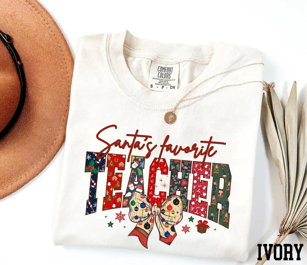 Comfort Colors® Santa's Favorite Teacher Shirt, Christmas Gift for Teacher, Teacher Appreciation, Christmas Teacher Shirt, Xmas Teacher Tee