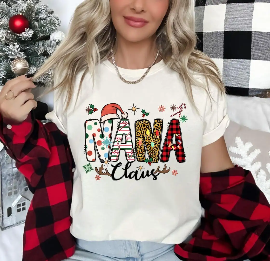 Nana Claus Shirts, Christmas Party Grandmother Tee, Santa Gigi Sweatshirt, Christmas Grandma Gift, Merry Nana Sweater