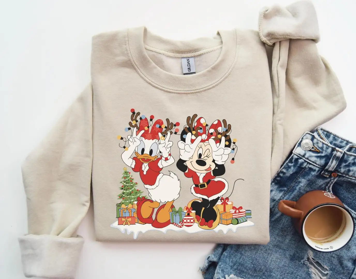 Minnie and Daisy Christmas Sweatshirt / Christmas Disneyland Sweater / Christmas Girls Trip Sweatshirt / Disney Best Friends