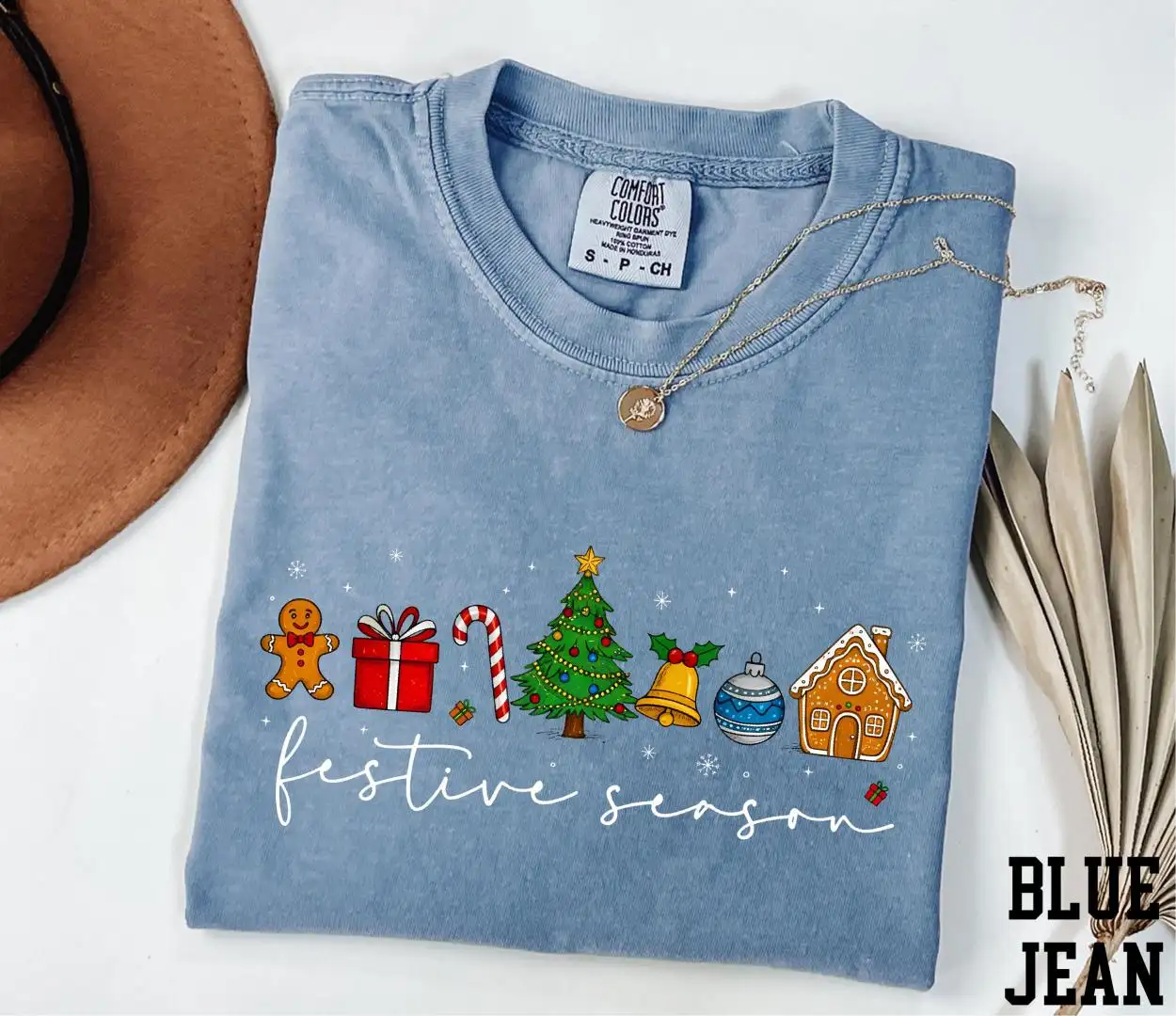 Comfort Colors® Festive Season Shirt, Christmas Gift, Merry Christmas Shirt, Festive Holiday Shirt, Christmas Vibes Shirt, Winter Season Tee