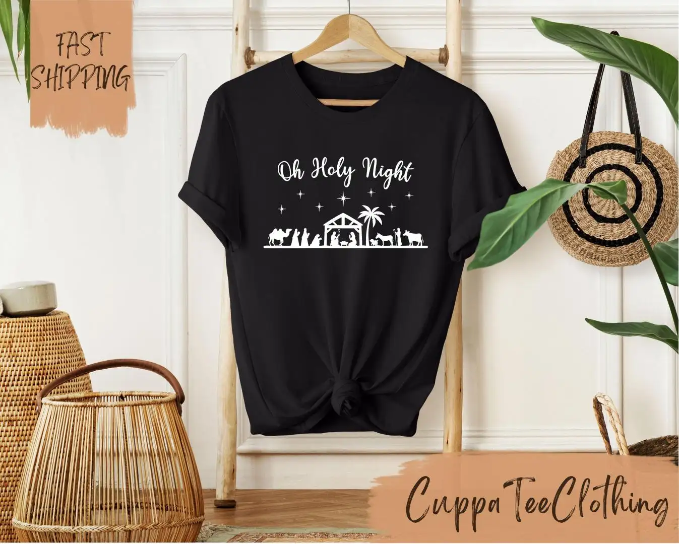 Oh Holy Night Shirt, Jesus Shirt, Christmas Gifts, Christmas Holy Night, Religious Christmas Tee, Religious Shirt, Nativity Story Shirt