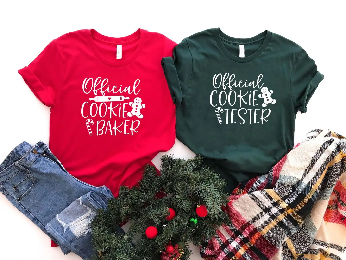 Official Cookie Baker Shirt / Official Cookie Tester Shirt / Christmas Couple Shirt / Matching Family T-Shirt / Christmas Gift Shirt