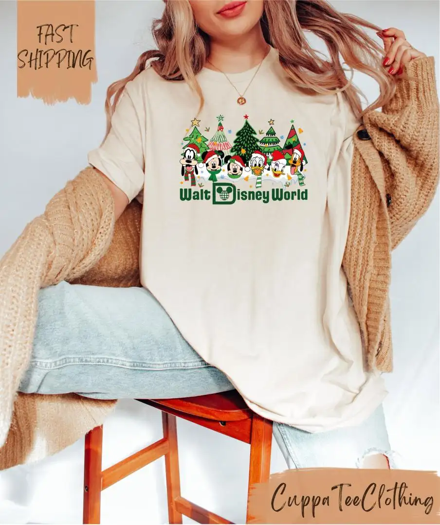 Christmas Walt Disney World Shirt, Christmas Tree Shirt, Disney World Shirt, Christmas Family Trip Shirt, Mickey and Friends Christmas Shirt