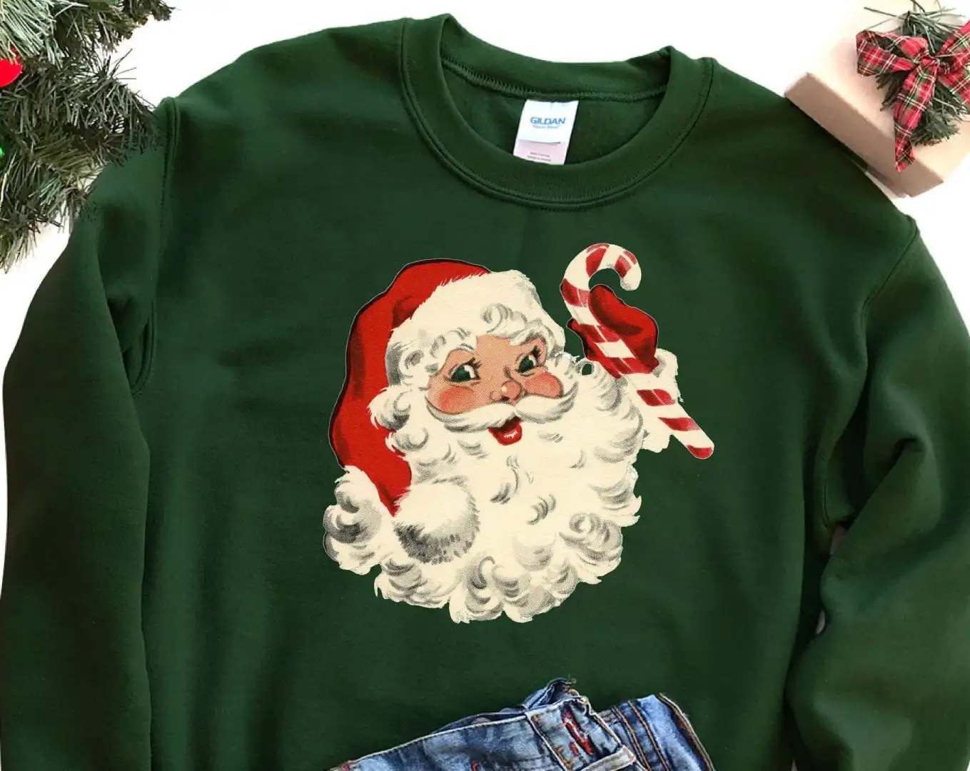 Retro Santa Sweatshirt / Santa Claus Hoodie / Christmas Sweatshirt / Christmas Gift Sweater / Vintage Christmas Shirt / Christmas Pullover
