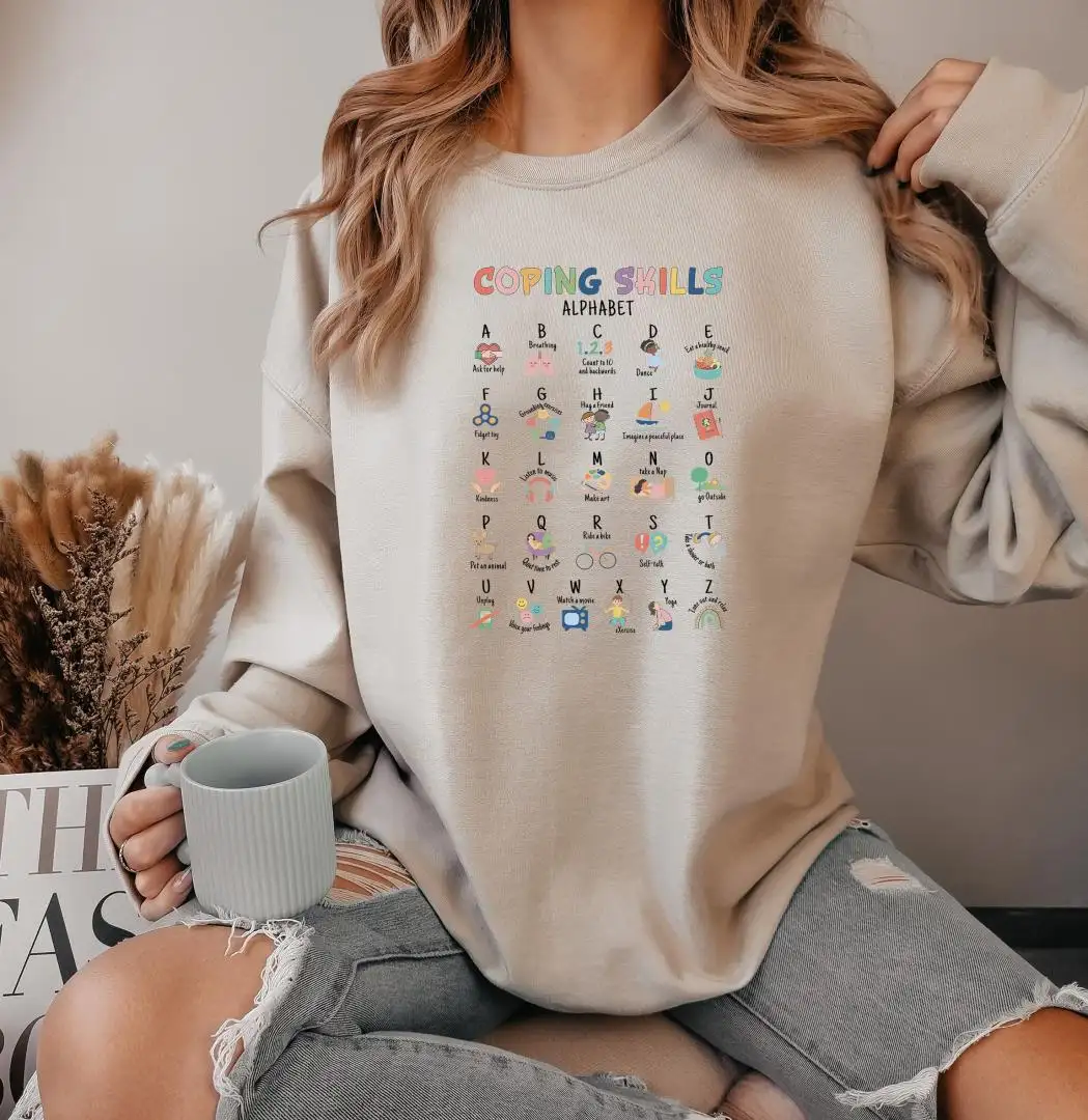 Coping Skills Alphabet Sweatshirt / Occupational Therapy Sweatshirt / Therapist Gifts / OT Gift Sweatshirt / School Therapist Sweater