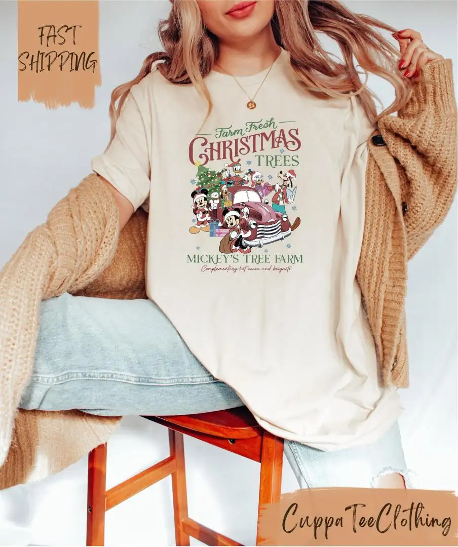 Farm Fresh Christmas Trees Shirt / Mickey and Friends Christmas Shirt / Mickey's Tree Farm Shirt / Disney Family Christmas Shirt