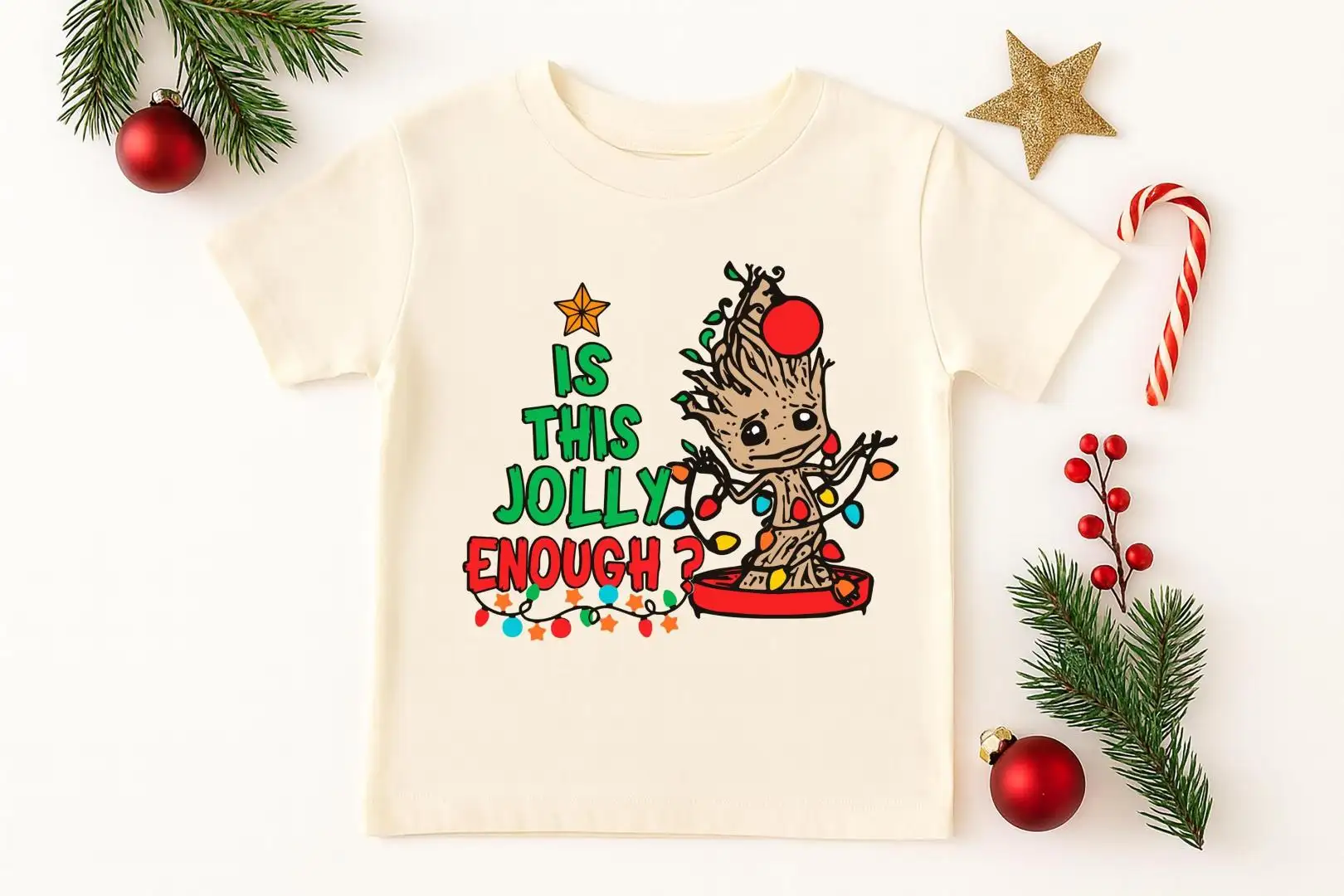 Disney Groot Christmas Shirt, Christmas Lights Kids Gift, Marvel Baby Groot Jolly Sweatshirt, Guardians of the Galaxy XMAS Tee