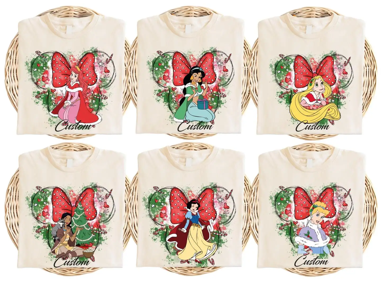 Disney Princess Christmas Shirt, Disneyland Holiday Tee, Minnie Ears Xmas Shirt, Disney Girls Trip Xmas Tee, Disney Bad Witches Villains Tee