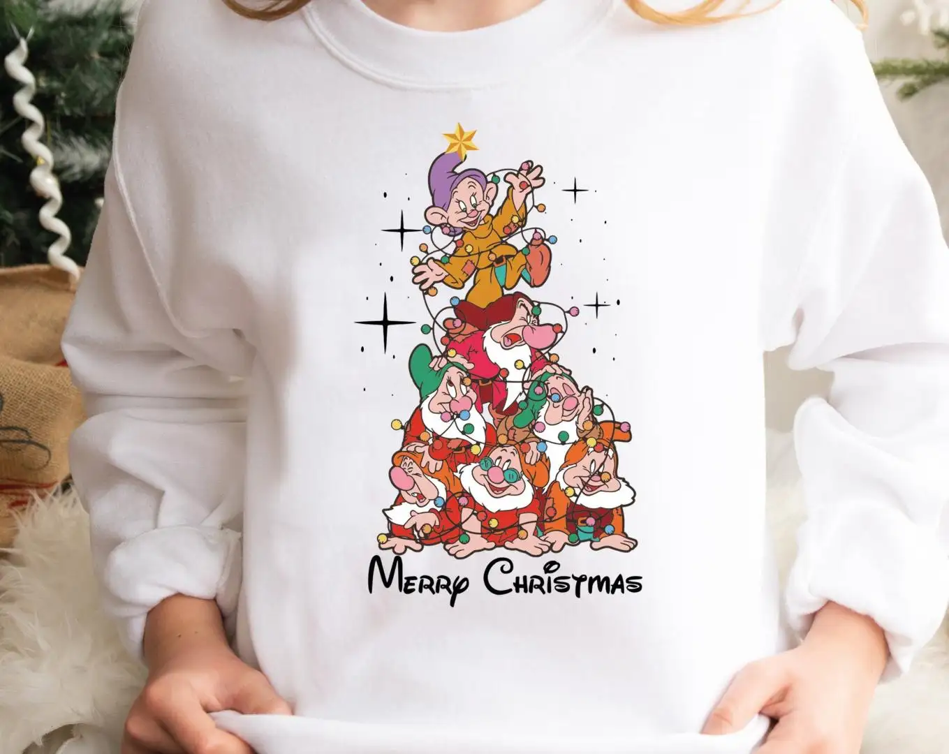Disney Seven Dwarfs Christmas Shirt, Christmas Tree Sweatshirt, Disneyland Very Merry Xmas Holiday Shirt, Princesses Snow White Xmas T-Shirt