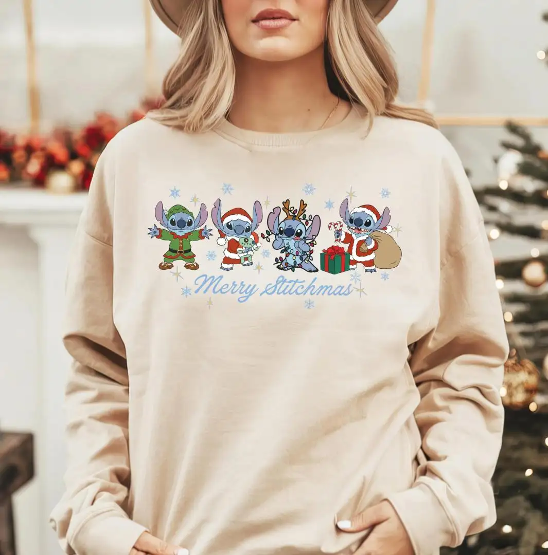 Stitch Santa Sweatshirt, Disneyland Holiday Tee, Stitch Christmas T-Shirt, Very Merry Xmas Tee, Disney Christmas Shirt, Disney Trip Xmas Tee