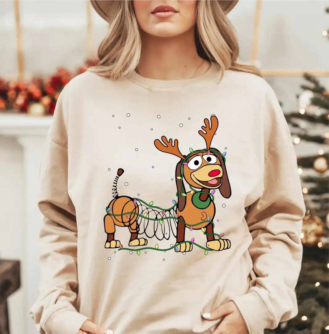 Slinky Dog Christmas Shirt, Very Merry Xmas Holiday Sweatshirt, Disney Santa Pixar Christmas Shirt, Toy Story Christmas Lights T-Shirt