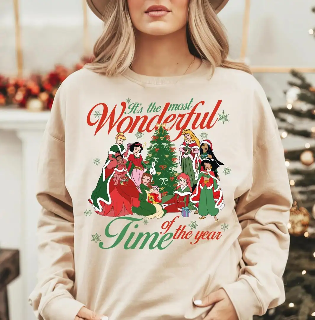 It's The Most Wonderful Time Of The Year Sweatshirt, Disney Xmas Holiday Tee, Disney Princess Christmas Shirt, Disney Girls Trip Xmas Shirt