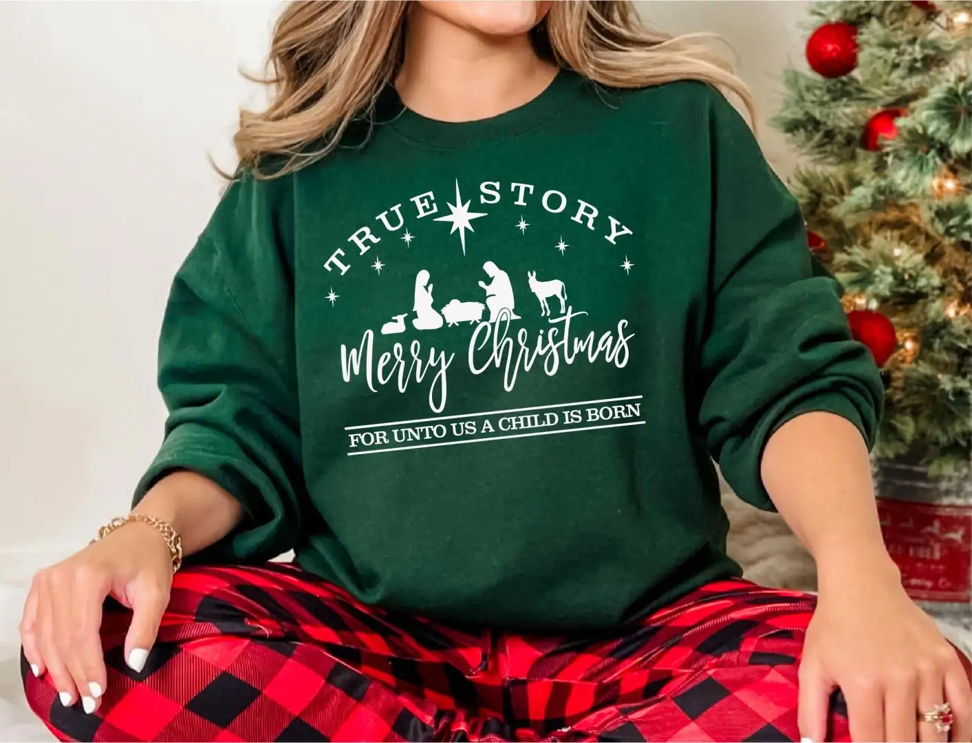 True Story Christmas Shirt, Christian Xmas Gift Tee, Jesus True Story Shirt, For Unto Us a Child Is Born Xmas Shirt, Merry Christmas Sweater