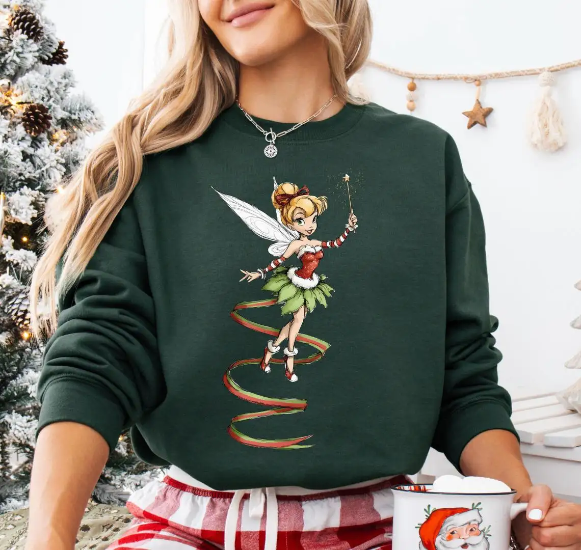 Tinkerbell Christmas Sweatshirt, Tinkerbell Neverland Christmas Sweater, Disney Princess Christmas Trip T-Shirt, Disney Fairy Holiday Shirt
