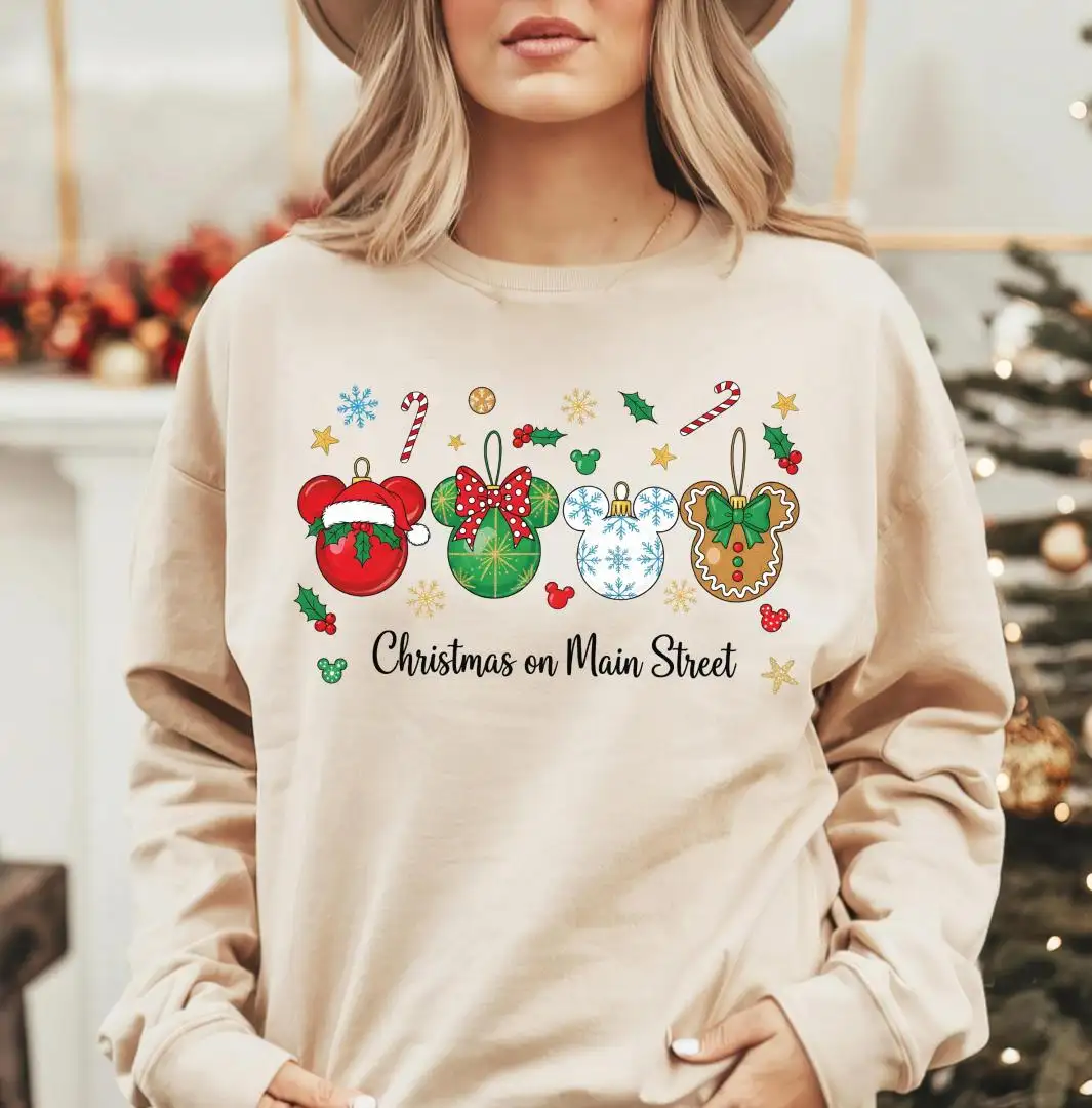 Disney Christmas on the Main Street Sweatshirt, Disneyland Xmas Trip Tee, Mickey Minnie Holiday Shirt, Mickey's Very Merry Christmas Tee