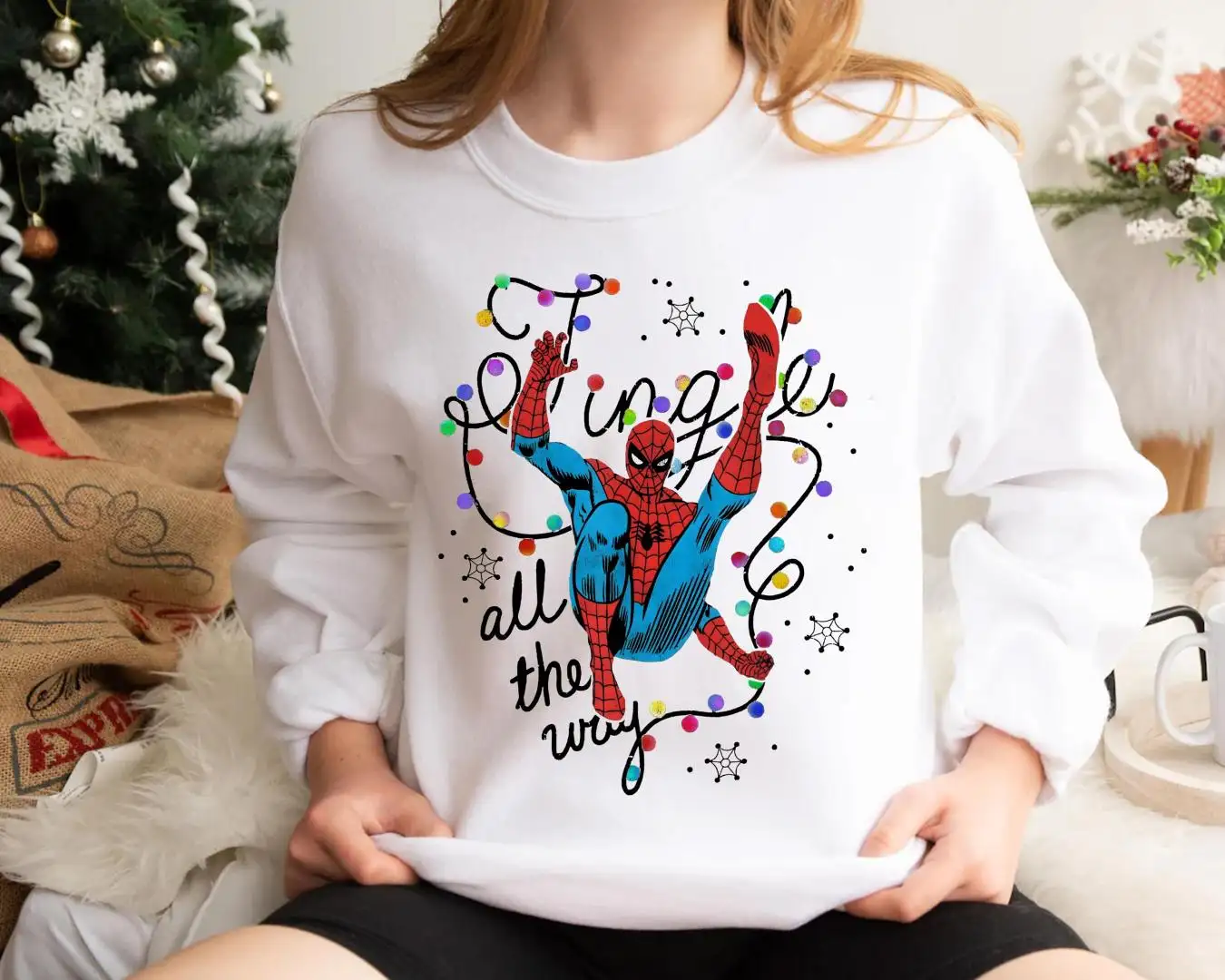 Spiderman Christmas Shirt, Marvel Avengers Xmas T-Shirt, Christmas Party Sweatshirt, Disney Santa Christmas Shirt, Superhero Christmas Shirt