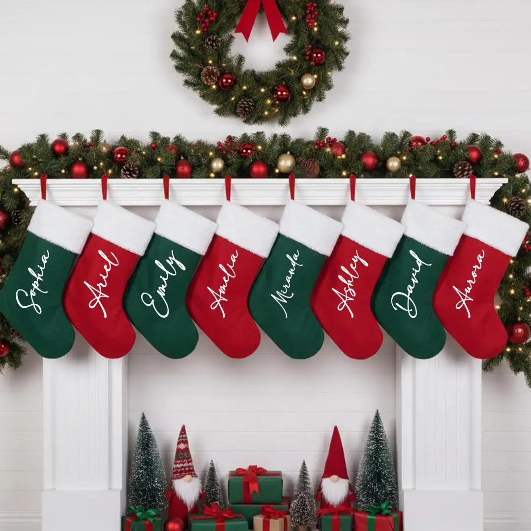 Personalized Christmas Stocking, Family Holiday Stockings, Gift Christmas Socks, XMAS Home Decoration, Custom Name Kids Stockings