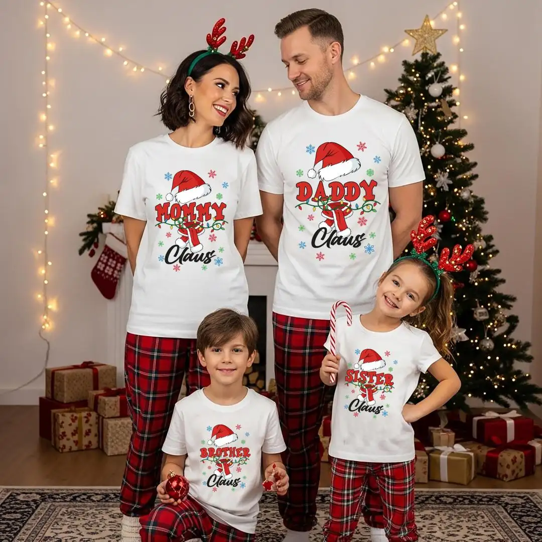 Christmas Family Claus Shirt, Holiday Xmas Tee, Christmas Family Matching Sweater, Mama and Daddy Claus tee, Custom Christmas Family T-Shirt