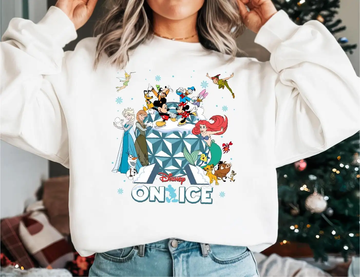Disney On Ice Sweatshirt, Disneyland Christmas Family Trip Tee, Frozen Mickey Co Peter Pan Nemo Xmas, Walt Disney World Winter Holiday Shirt