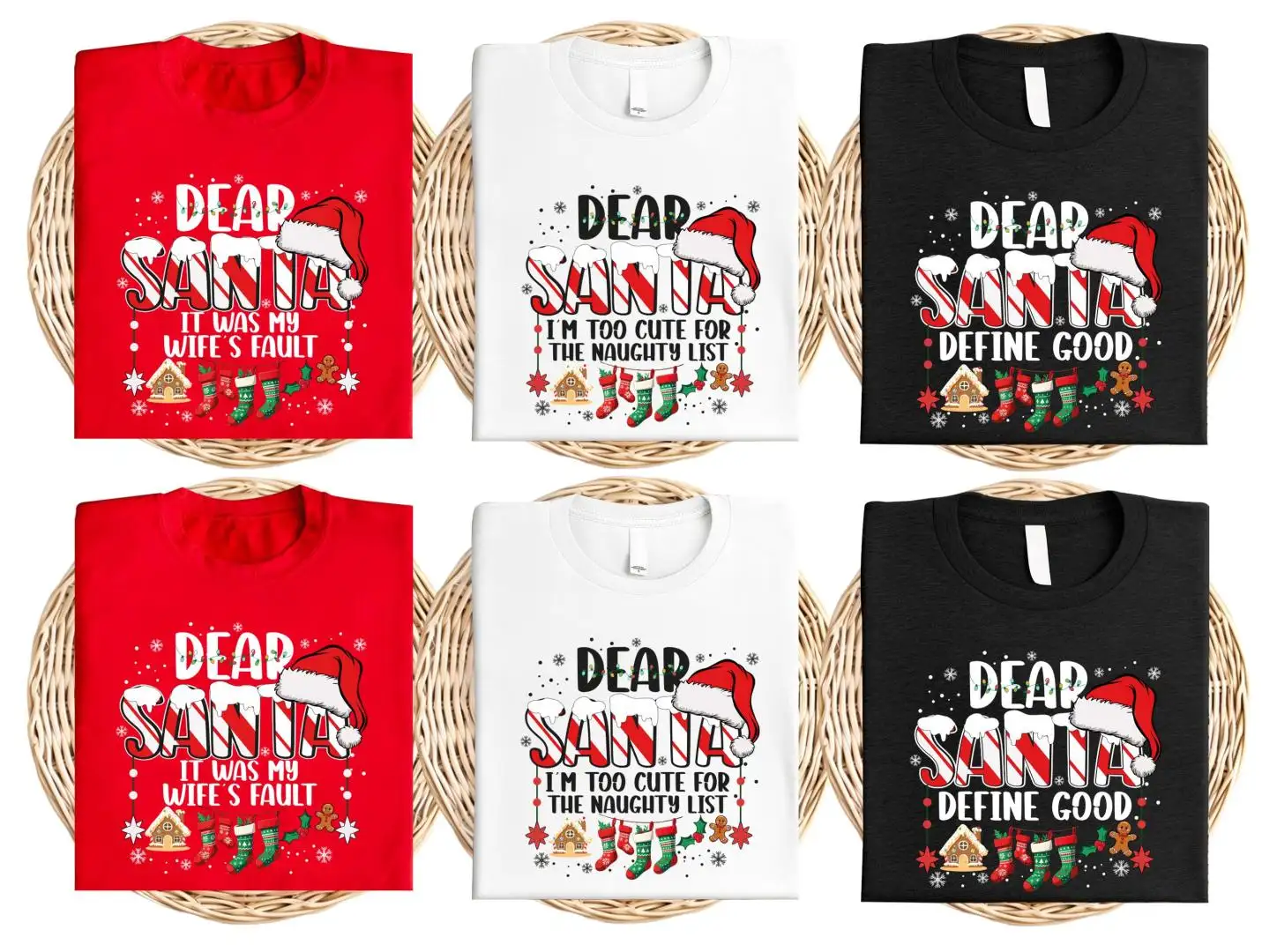 Dear Santa Funny Quotes Shirt, Dear Santa Group Shirts, Christmas Matching Shirt, Family Christmas Holiday T-Shirt, Very Merry Xmas Sweater