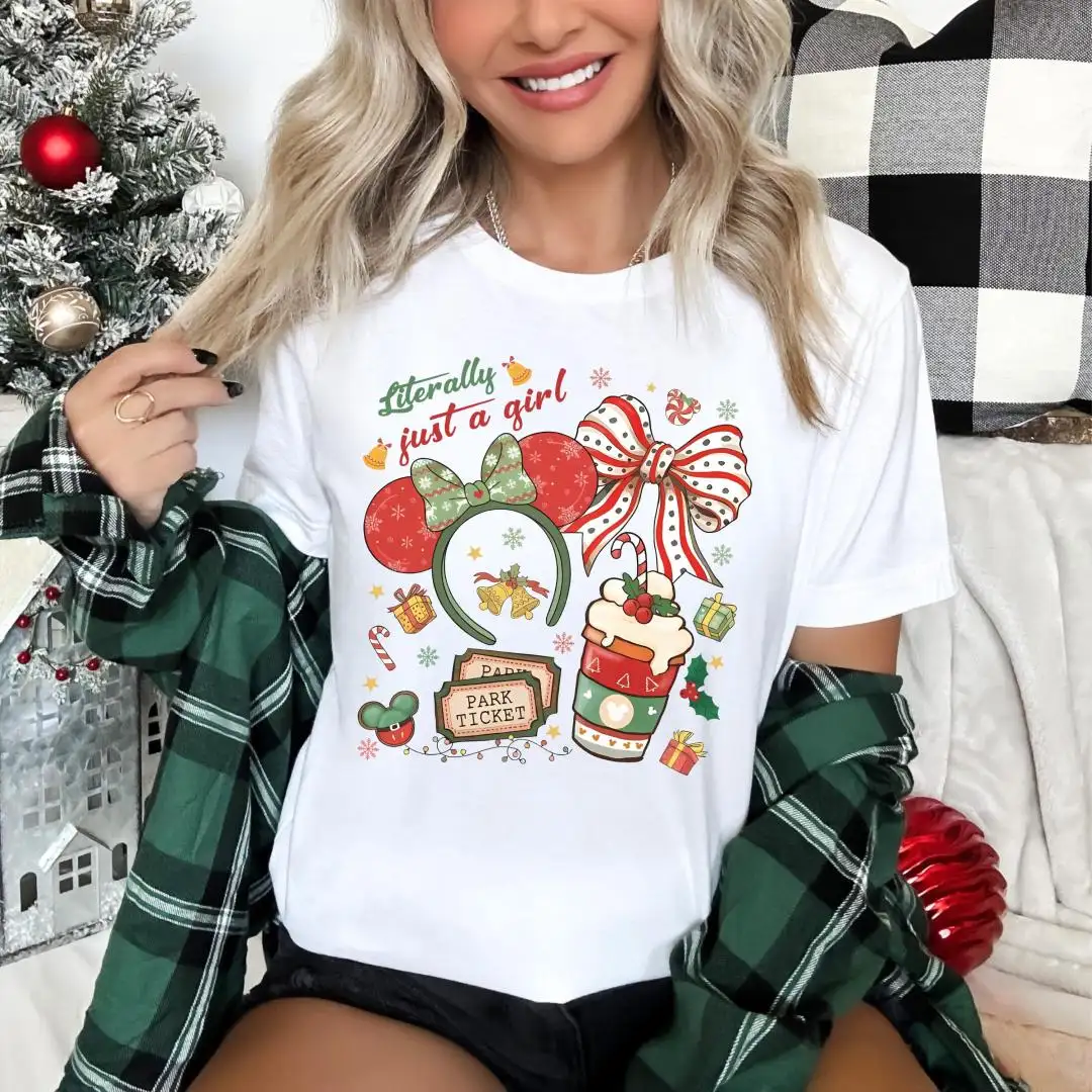 Minnie Christmas Coquette Shirt, Disneyland Family Holiday Gift Sweater, Disney Bow Xmas T-Shirt, Mickeys Very Merry Xmas Party 2025 Tee