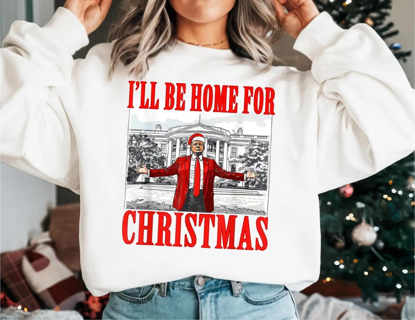 Christmas Trump Shirt, Political Christmas Tee, Trump for President Xmas Tee, I'll Be Home for Christmas T-Shirt, Christmas Republican Shirt