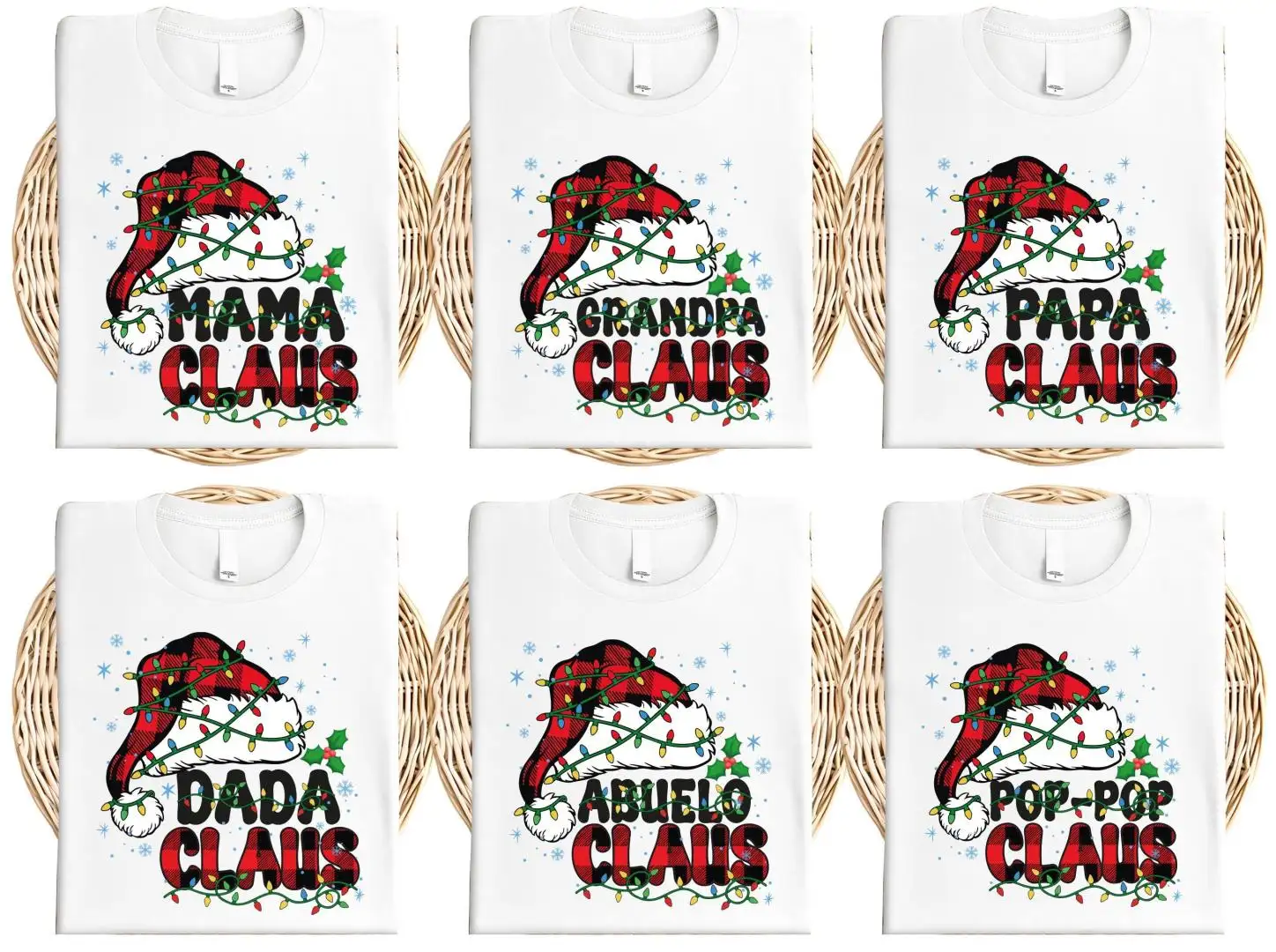 Family Claus Christmas Shirts, Family Holiday Sweater, Custom Santa Hat Matching T-Shirt, Mama Dada Claus Shirt, Christmas 2025 Party Tee