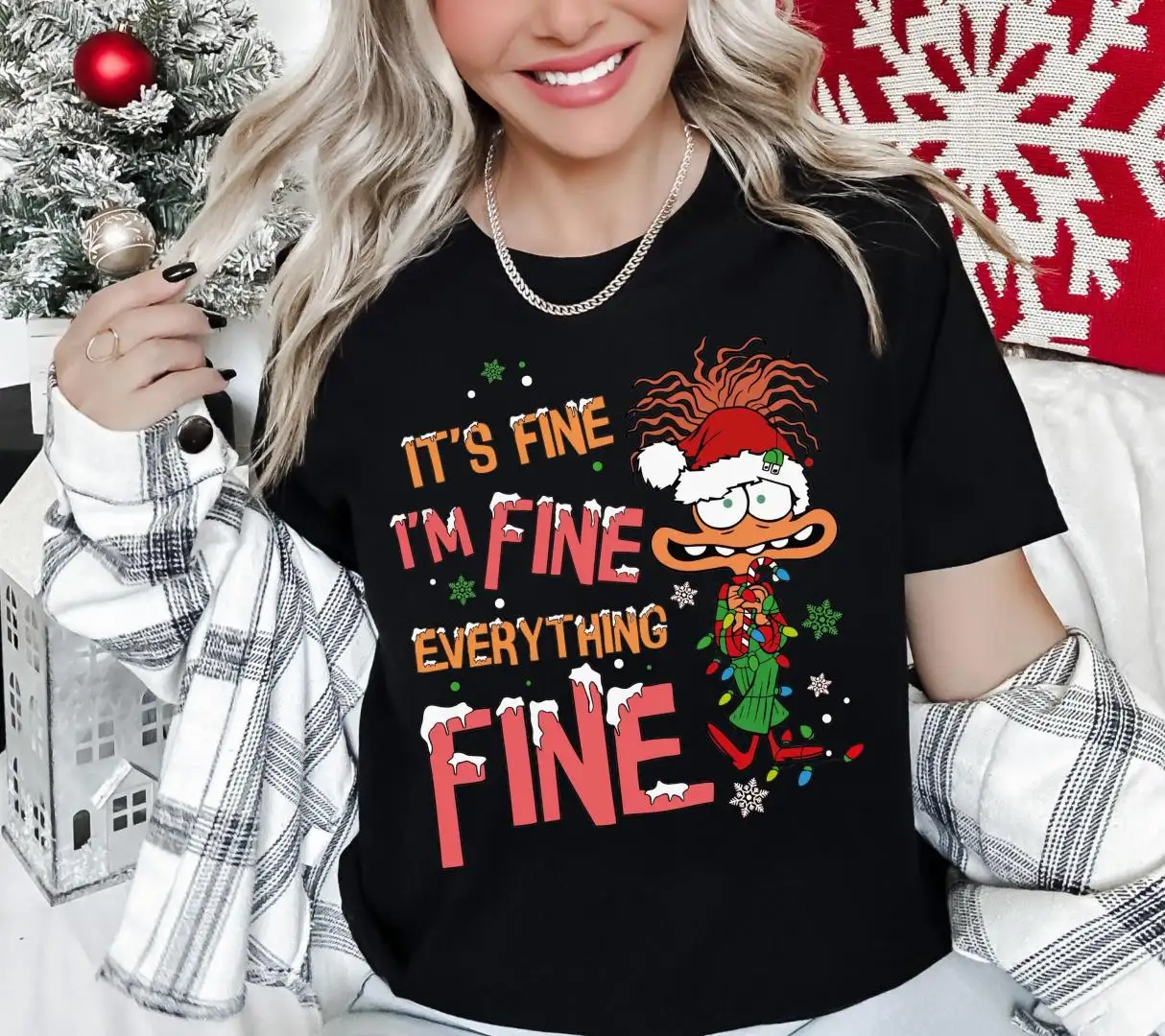 Disney Anxiety Christmas Shirt, Disneyland Holiday Sweater, Disney Feelings Xmas Shirt, Inside Out Christmas T-Shirt, Everything Is Fine Tee