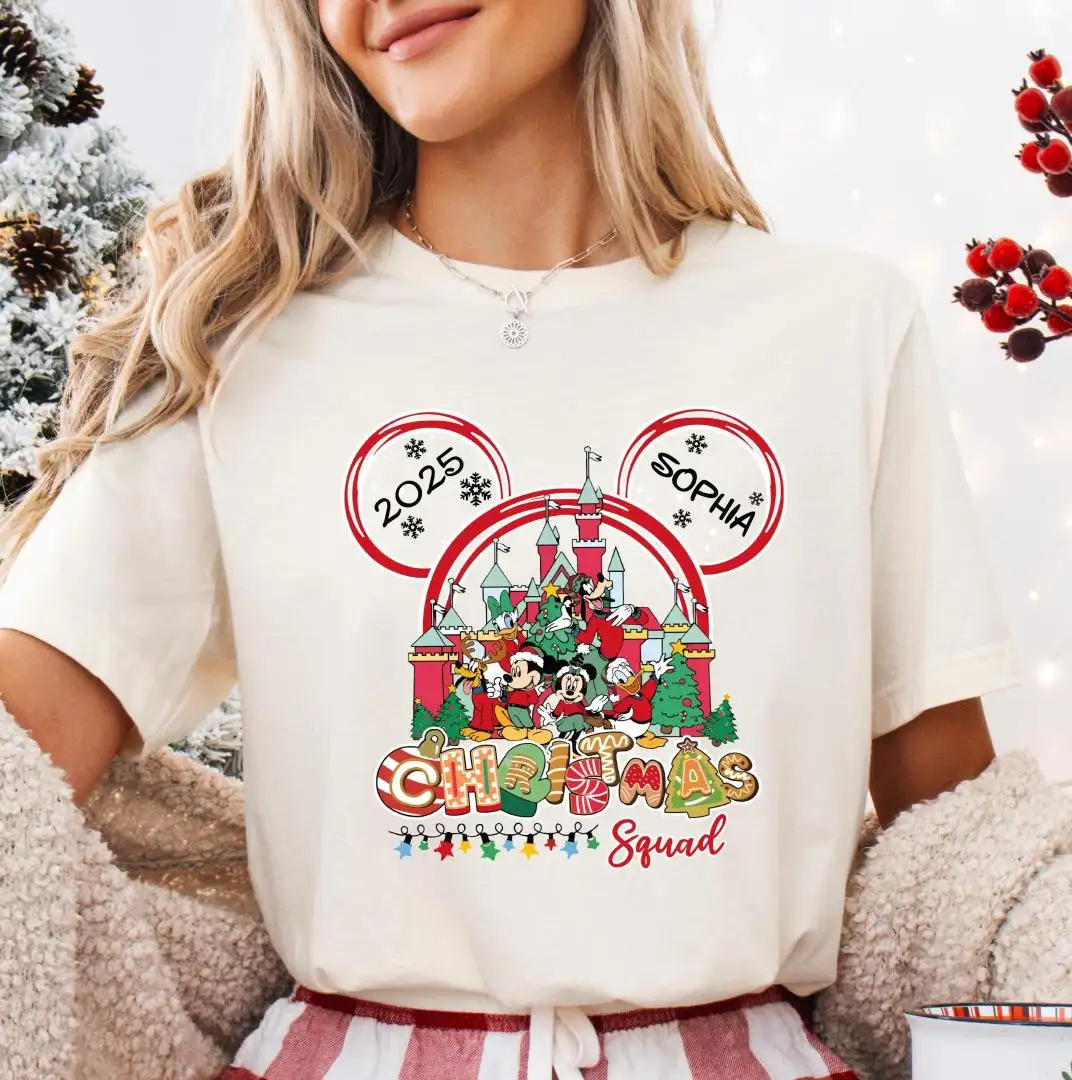 Custom Disney Christmas Shirt, Disneyland Christmas Holiday Sweater, Christmas Squad Name Sweatshirt, Mickey Squad XMAS Tee