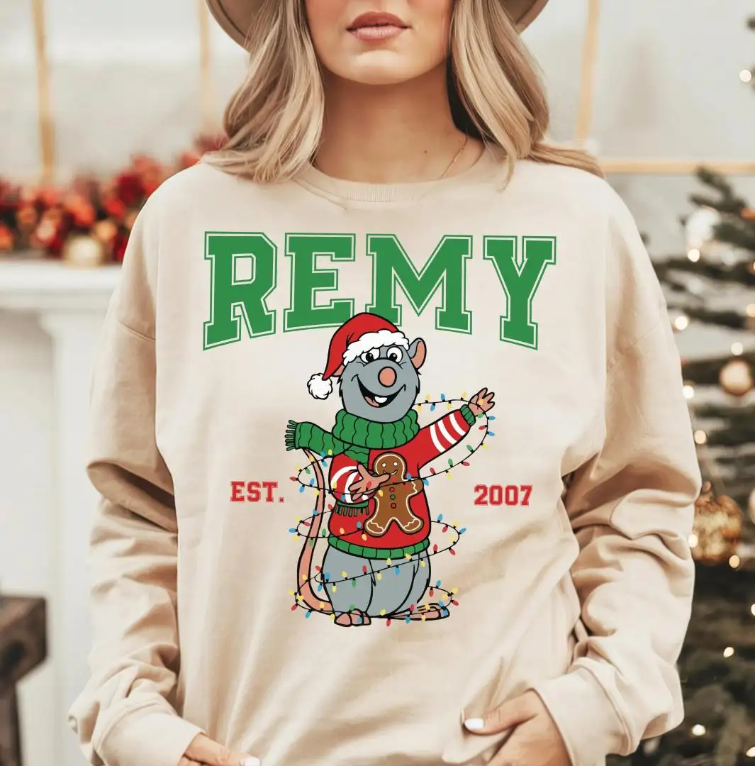 Remy Christmas Sweatshirt, , Pixar Rat Xmas Shirt, Disneyland Holiday Vacation Tee, Disney Ratatouille Xmas Shirt, Disney Chef Remy T-Shirt