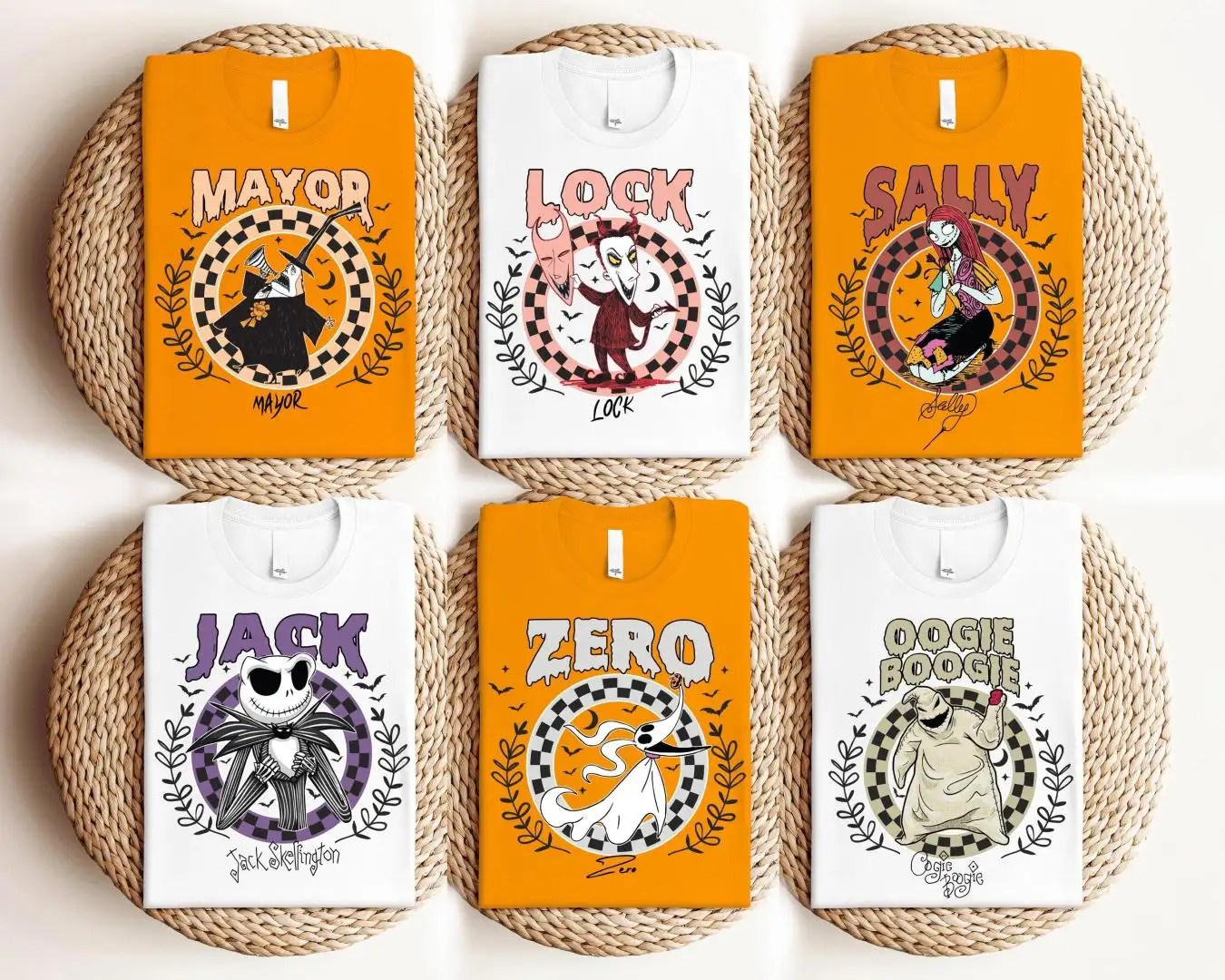 Nightmare Before Christmas Halloween Shirt, Pumpkin Tees, Spooky Disney Family Matching Shirt, Jack Skellington Sally Zero Oogie Boogie Tee