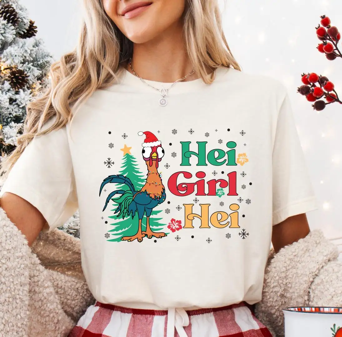 Hei Girl Hei Christmas Shirt, Disneyland Holiday Sweatshirt, Hei Hei Toddler Sweater, WDW Christmas Trip T-shirt, Disney Moana XMAS Tee