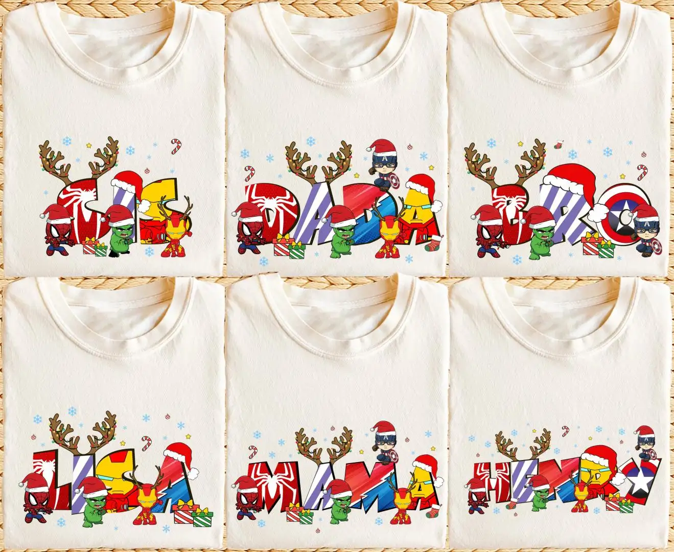 Avengers Christmas Name Shirt, Santa Iron Man Sweater, Spiderman Birthday Gift, Marvel Family Holiday Tee, Superhero Disney Sweatshirt